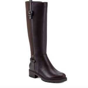 EASY SPIRIT Bianca Tall Boots Brown 9 W Wide